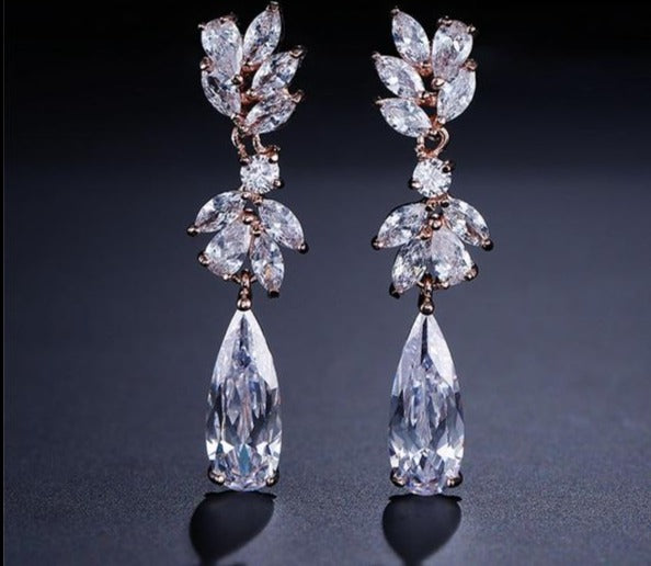 Water Drop Crystal Pendant Drop Earrings