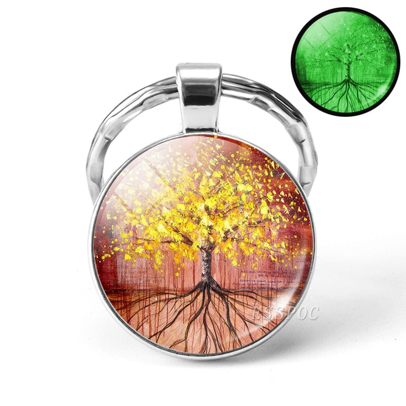 Glow In The Dark Tree Art KeyChain