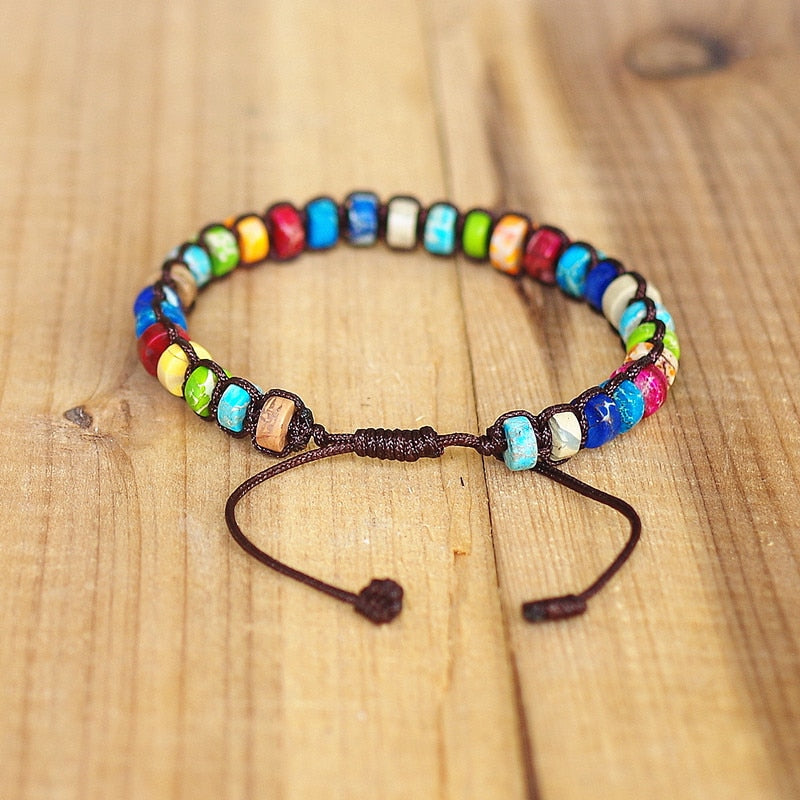 Woven Bracelet Natural Stone Boho Yoga Charm Bangle Fashion
