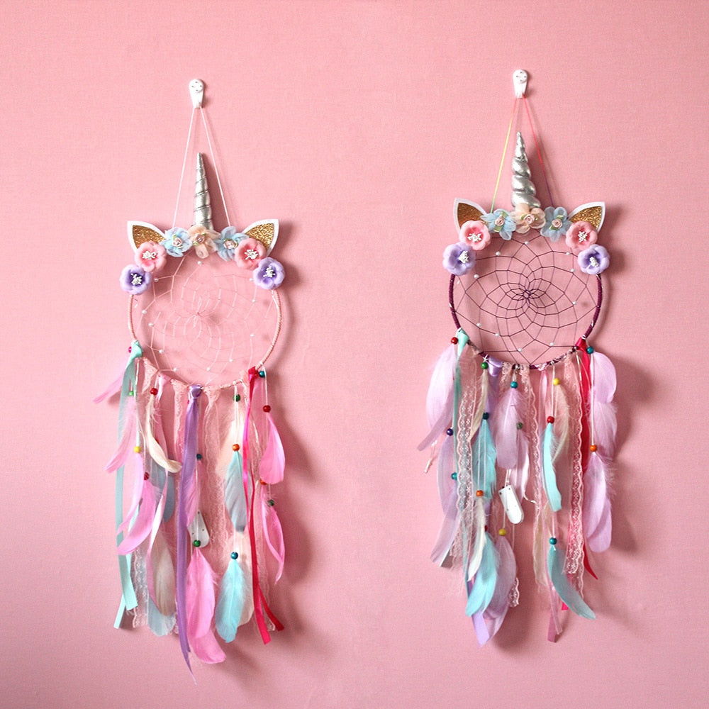 Unicorn Flying Feather Dreamcatcher