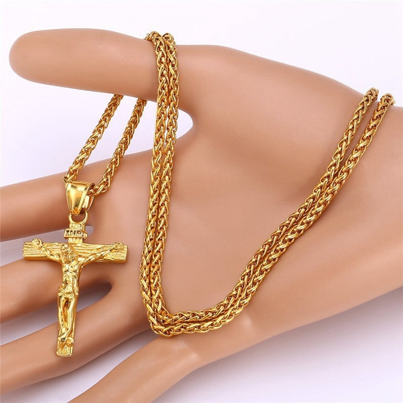 Religious Jesus Cross Necklace for Men's Fashion