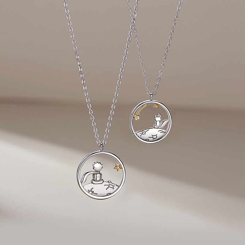 Silver Plated Prince Little Fox Pendant Personalized Necklace