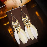 Bohemian Feather Tassel Earrings