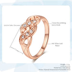 Wave Shape Rose Gold Color Wedding Finger Ring For Women