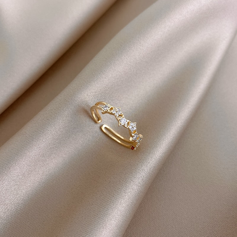 Zircon star opening women's Finger Ring