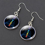 Chakra Spiritual Healing Glass Dangle Earrings