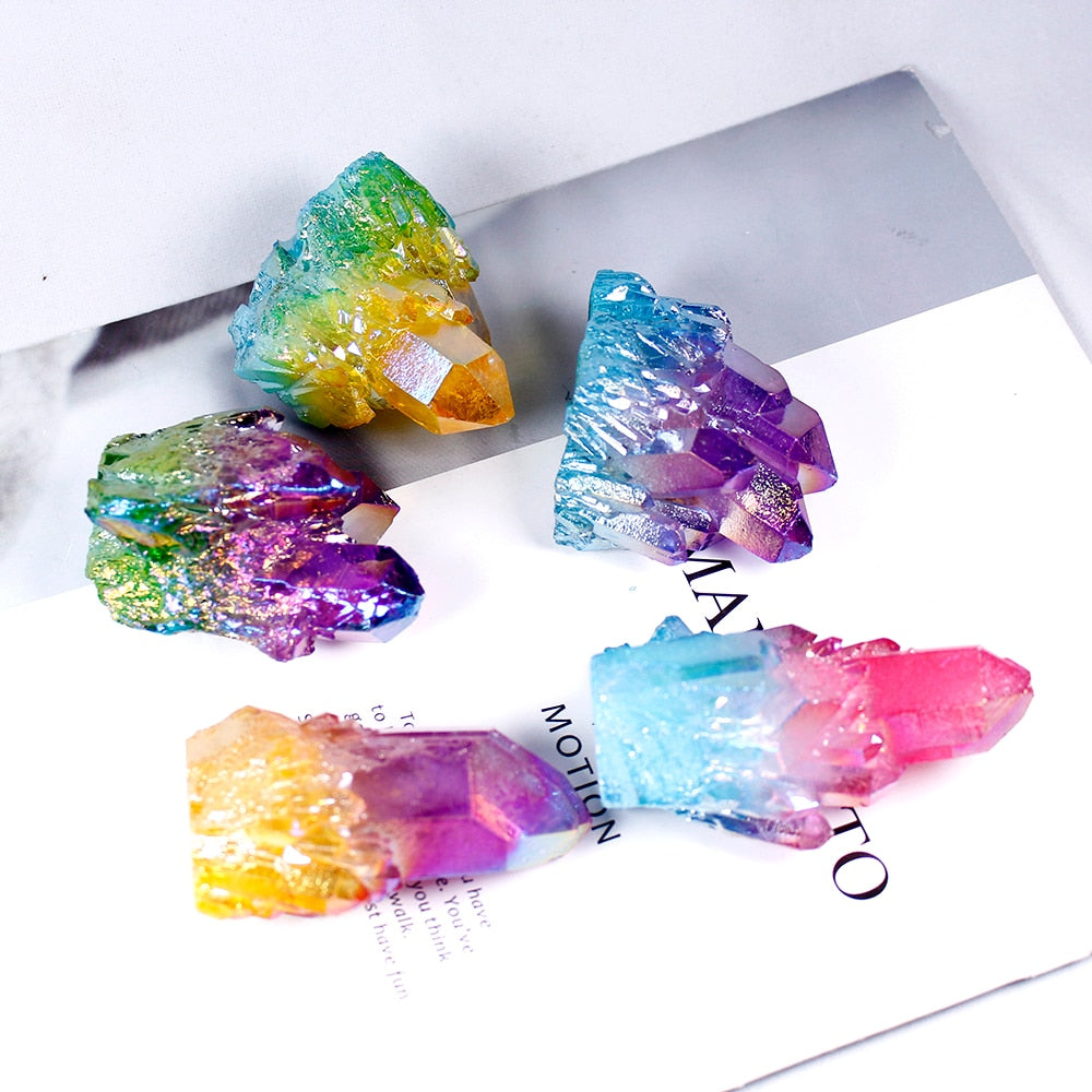 Natural Crystal Quartz color Cluster Stone