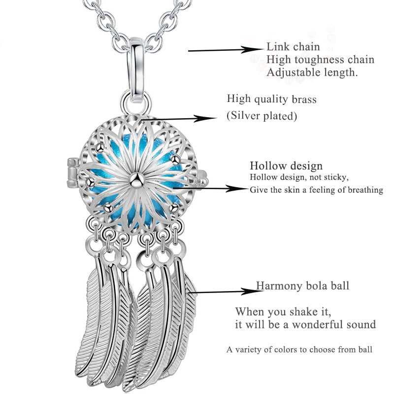 Harmony bola ball pendant Dreamcatcher Necklace