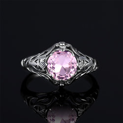 Pink Crystal Wedding Rings