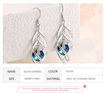 925 Sterling Crystal Long Dangle Earrings