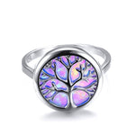 Opal  life tree circle ring
