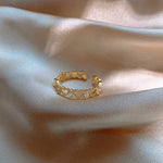 Hollow Heart-shaped Gold Opening Ring
