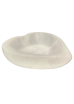 Heart Shape Crystal Bowl (White Salenite)