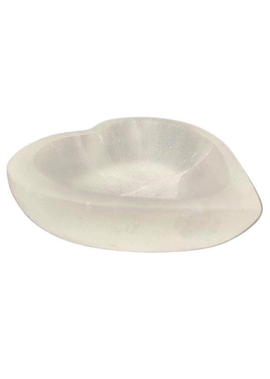 Heart Shape Crystal Bowl (White Salenite)