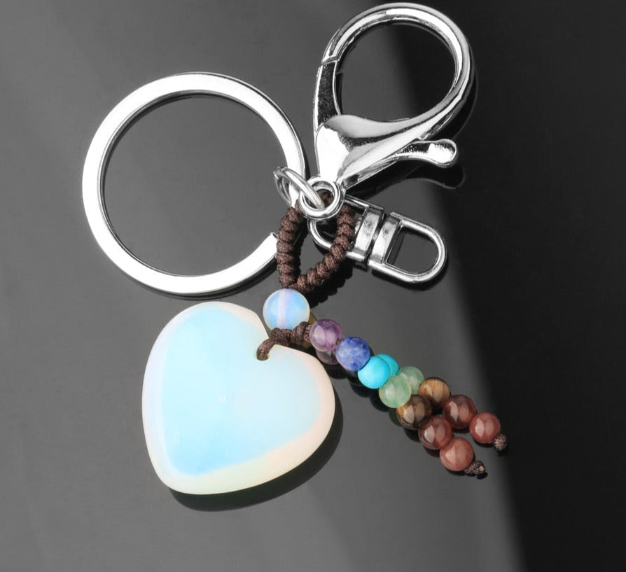  Pink Quartz Tiger Eye Keyring