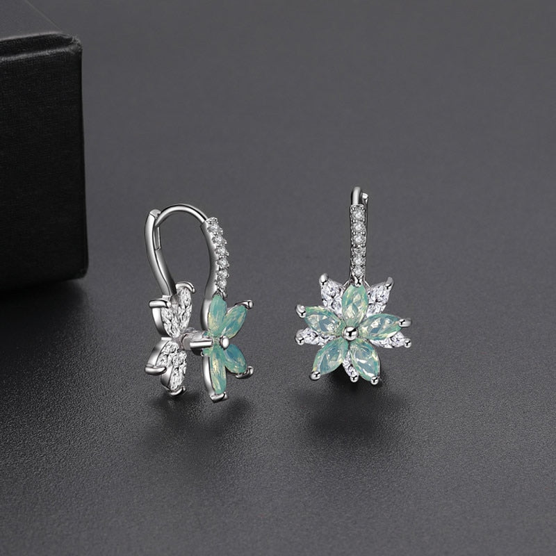 Flowers Bridal Jewelry Sets Necklace Earrings