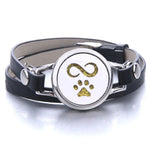 Oil Diffuser Locket Leather Bracelet