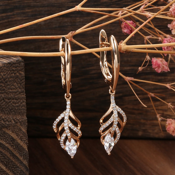 Luxury Designer Tassel 585 Gold Dangle Earrings