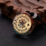 Geometric Pattern Chakras Orgonite Natural Stone Pendant