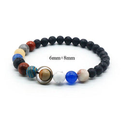 Natural Crystal Gemstone ~ Eight Planetary Solar System Bracelet