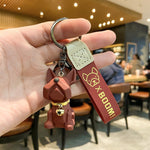 Cartoon Method Fighting Dog Keychains