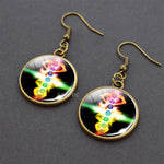 Chakra Spiritual Healing Glass Dangle Earrings