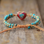 Heart Charm String Braided Macrame Bracelets