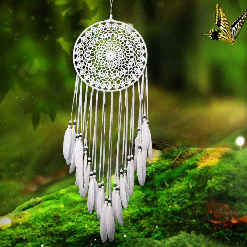 Handmade Dream Catchers Hanging White Lace Flower Home Decoration