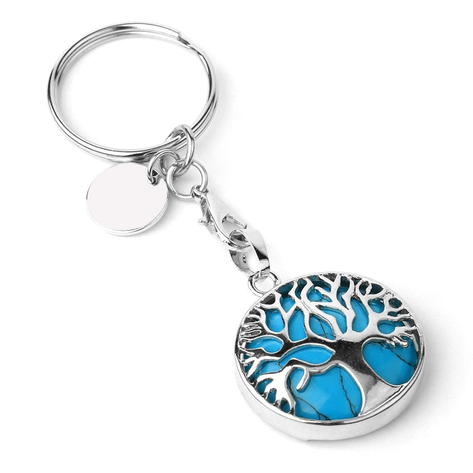 Luxury Crystal Stone Tree of Life Keychain