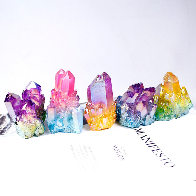 Natural Crystal Quartz color Cluster Stone