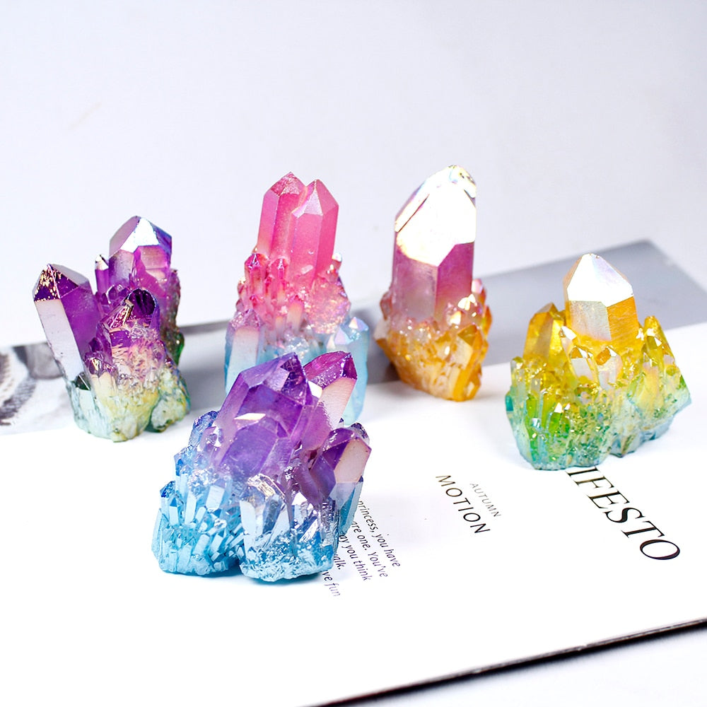 Natural Crystal Quartz color Cluster Stone