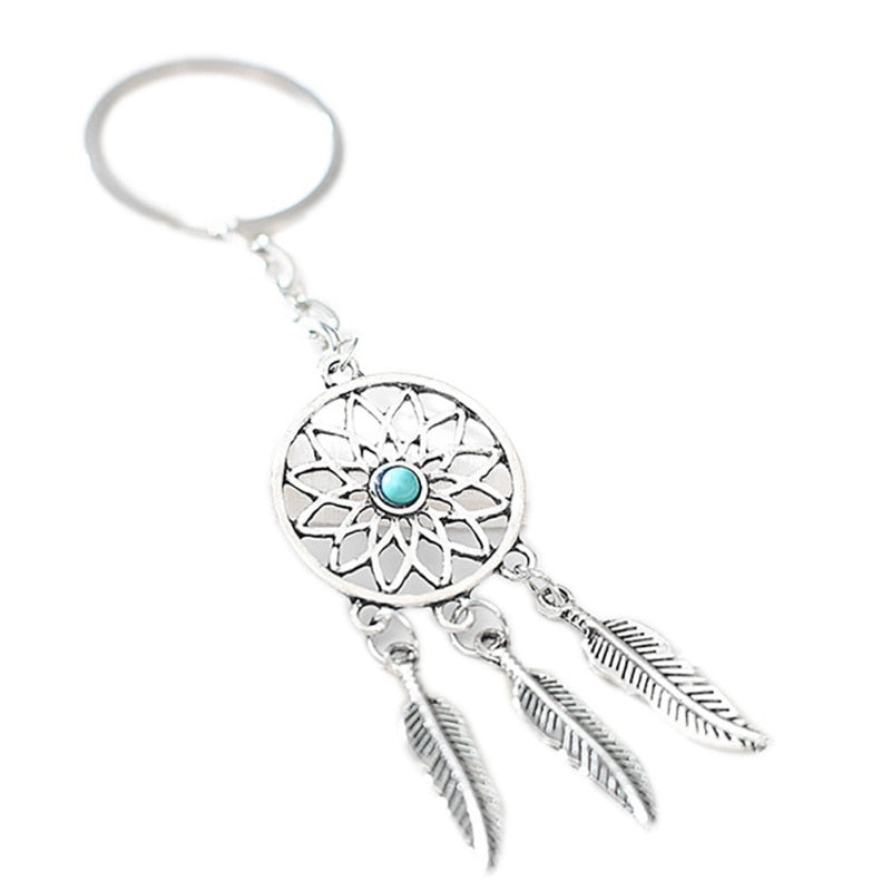 Small Handmade Feather Dream Catcher Keyring Keychain