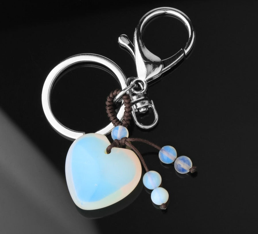  Pink Quartz Tiger Eye Keyring