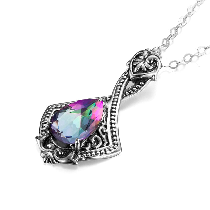 925 Silver Pendant Vintage Gemstone Pendant Necklace