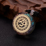 Geometric Pattern Chakras Orgonite Natural Stone Pendant