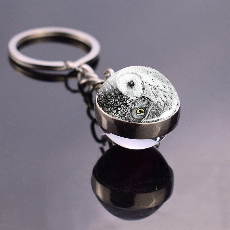 Glass Ball Pendant Keychains