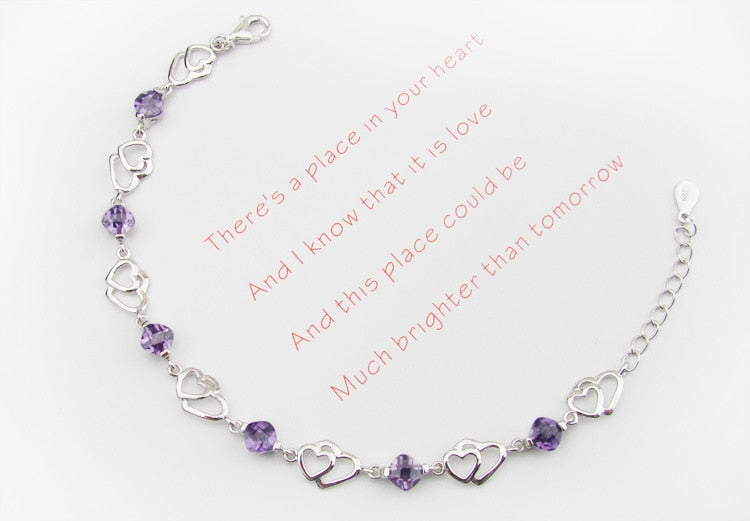 Crystal Heart Charm Bracelets
