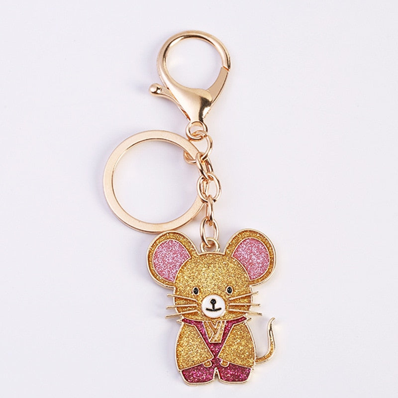 Cute Lucky 12 Zodiac Mouse Keychain