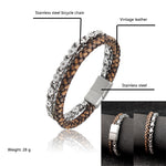 Beads Leather Natural Stone Charm Bracelet