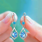 Boho Female Blue Water Drop Earrings