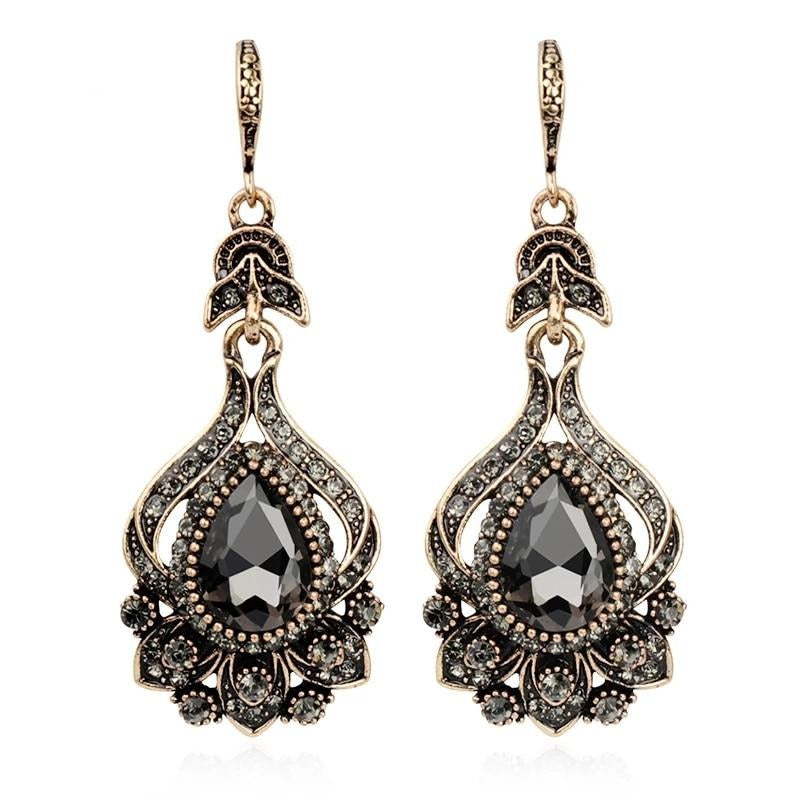 Gray Crystal Bridal Earrings