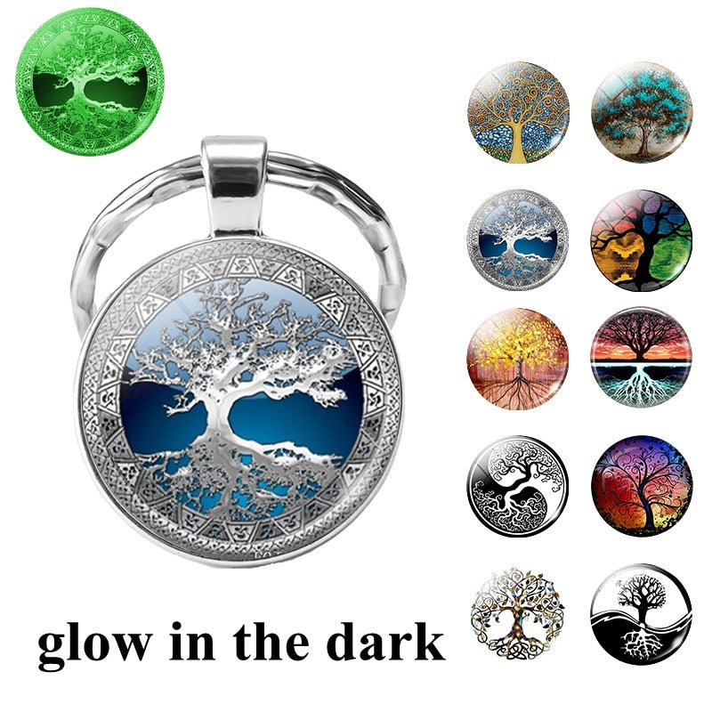 Glow In The Dark Tree Art KeyChain