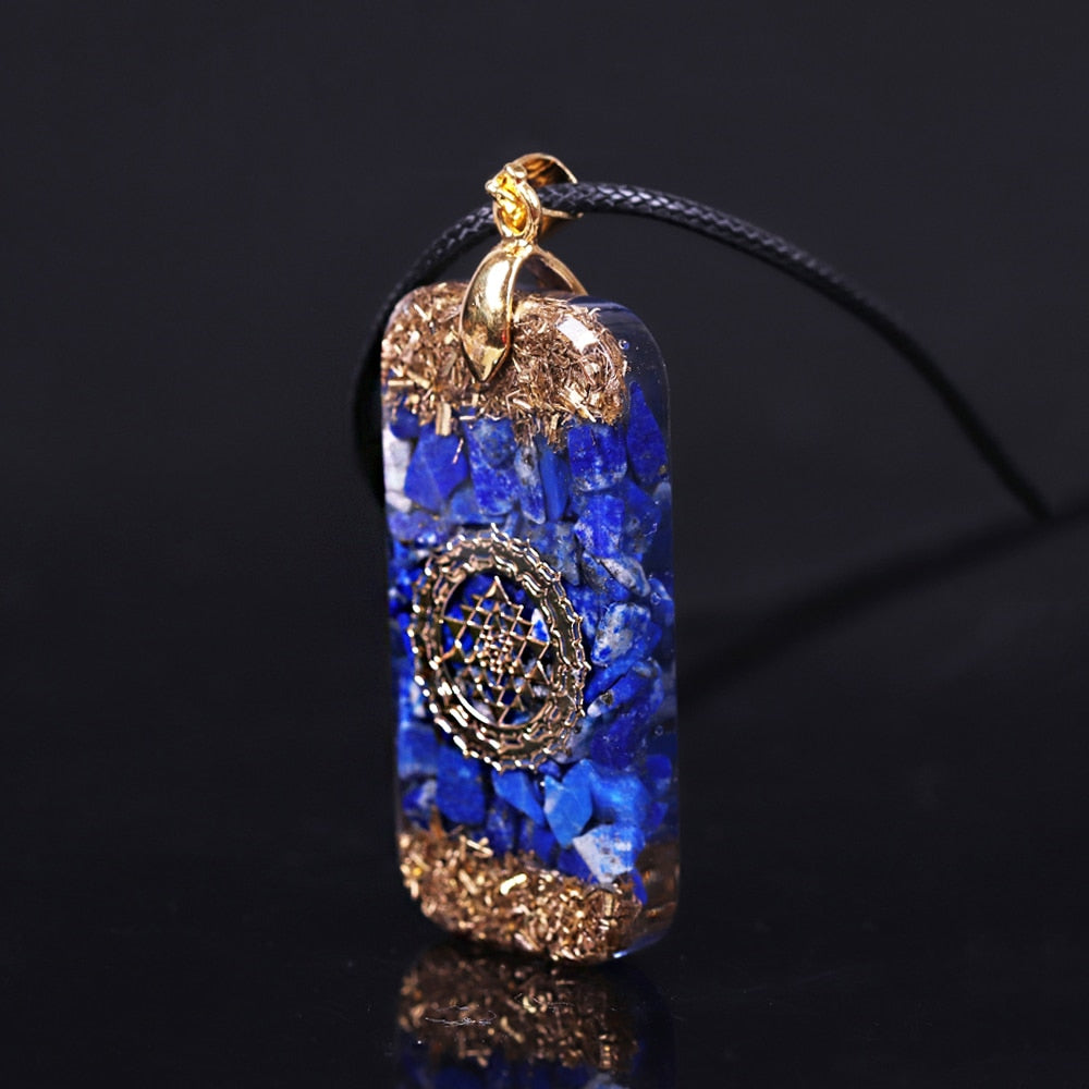 Lapis Resin Chakra Stone Necklace