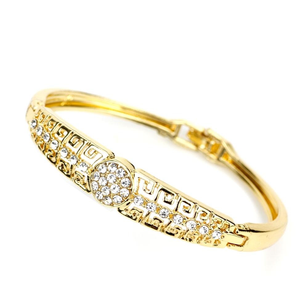 Gold Color Full Rhinestone Cuff Bracelet