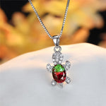 Rainbow Stone Cute Turtle Necklaces