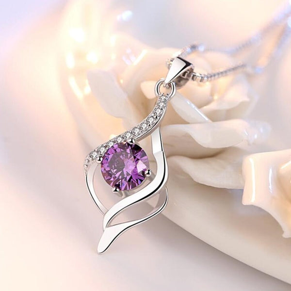 crystal zircon pendant necklace