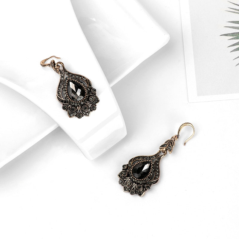 Gray Crystal Bridal Earrings