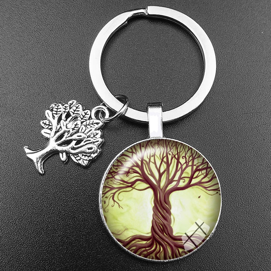 Crystal Glass Tree of Life Keychain