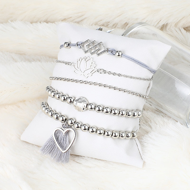 Bohemian Bracelets & Bangles Set Vintage Bead Boho Charm Bracelet