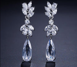 Zircon Crystal Pendant Water Drop Earrings